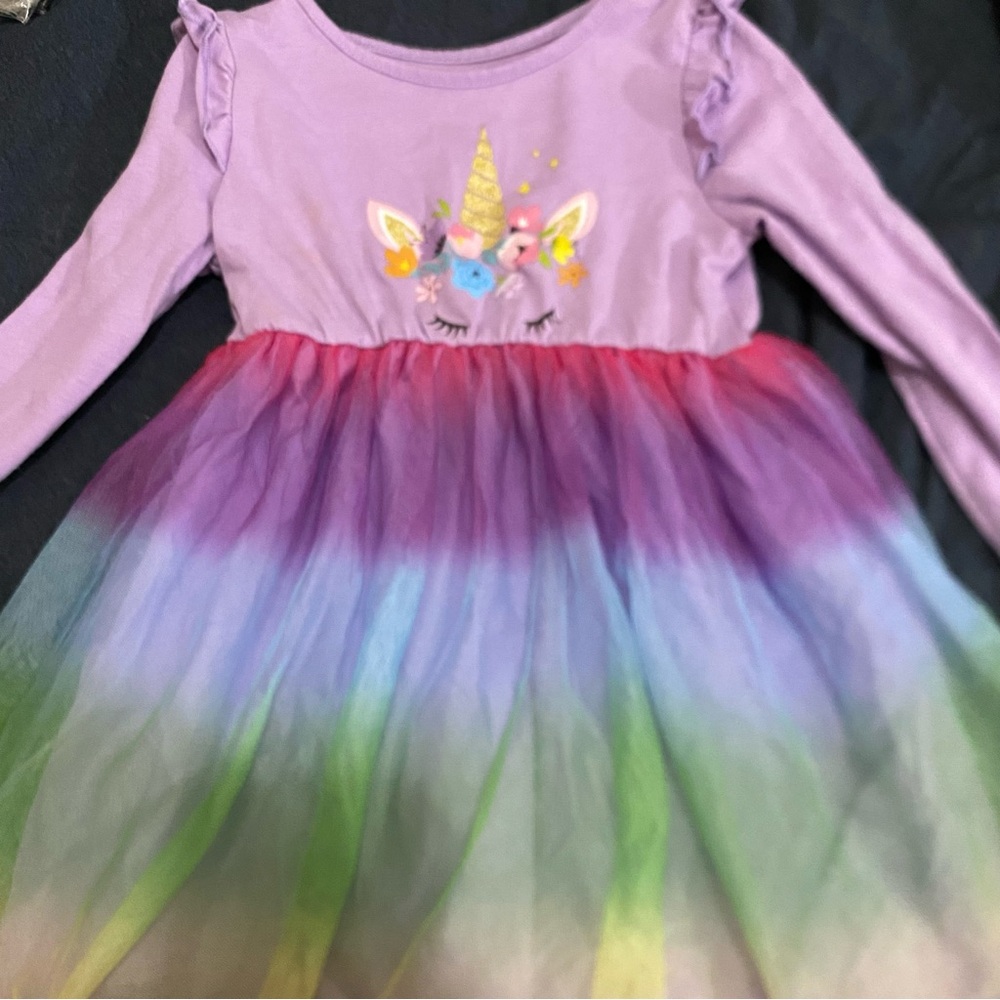 Unicorn Fantasy Kids Casual Dress - Purple and Multicolor